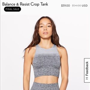 ISO Lululemon balance and resist crop top